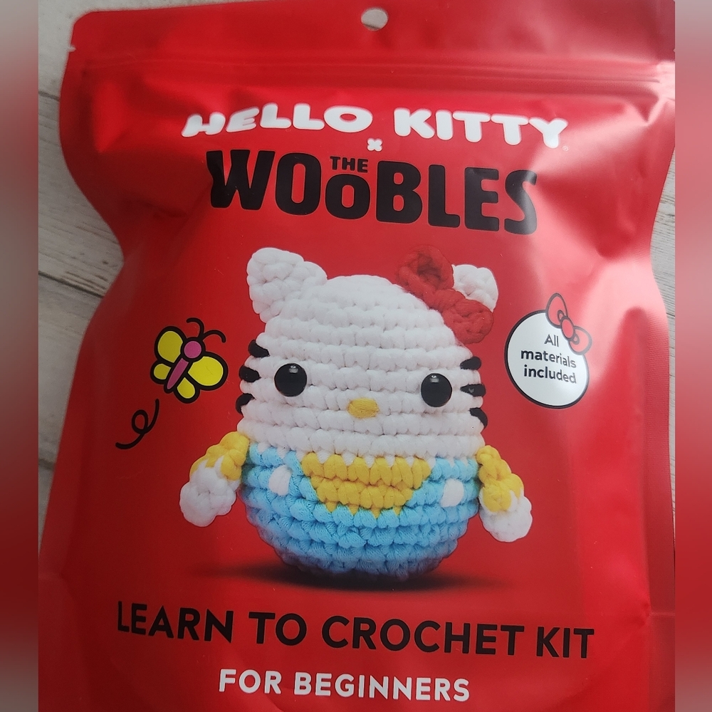 Wobbles Hello Kitty Crochet Kit for Beginners - New In Package